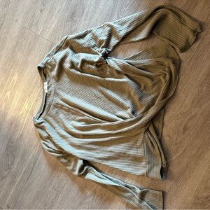 Casual Long Sleeve Ribbed Top